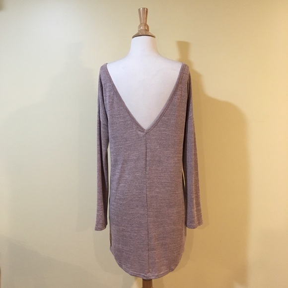 💥 CLEARANCE Deep V Marled Blush Long Sleeve Dress - Picture 7 of 8